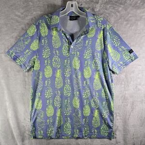 Sunday Swagger Golf Polo Shirt Men Size Small Purple Green Performance Pineapple
